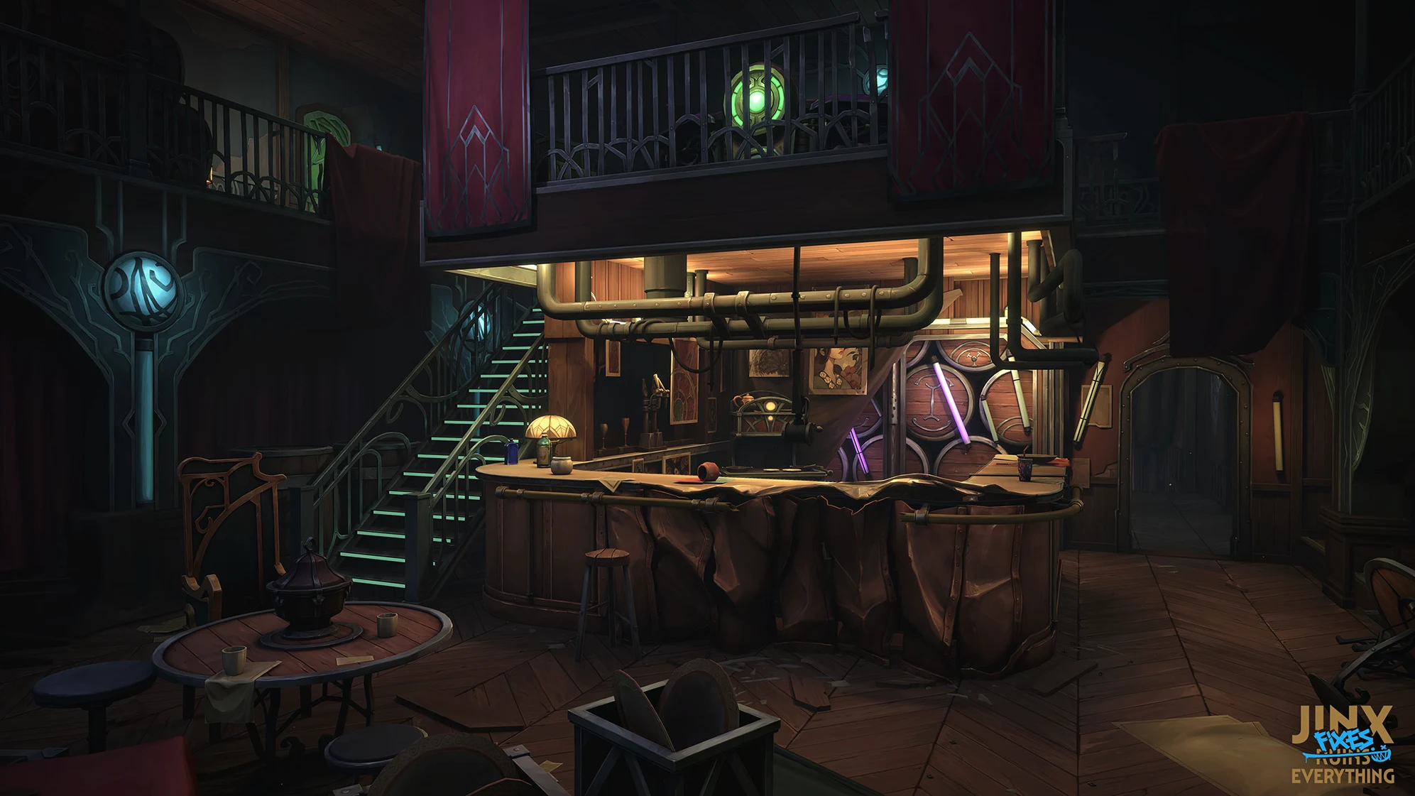 Stylized game environment interior